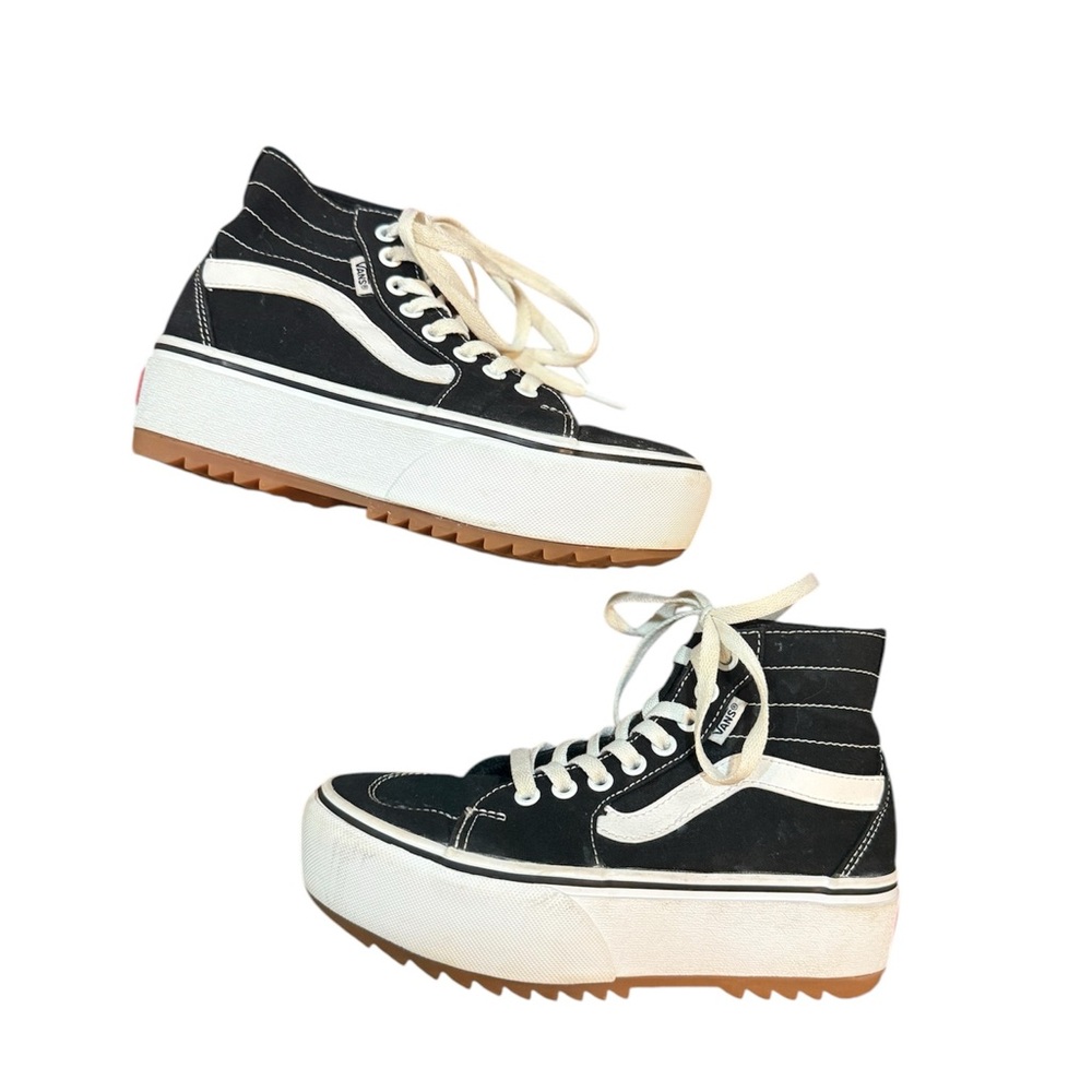 Vans Black and White Platform High-Top Sneakers Women’s US size 6